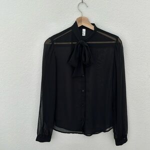 American Apparel Blouse With Front Bow tie